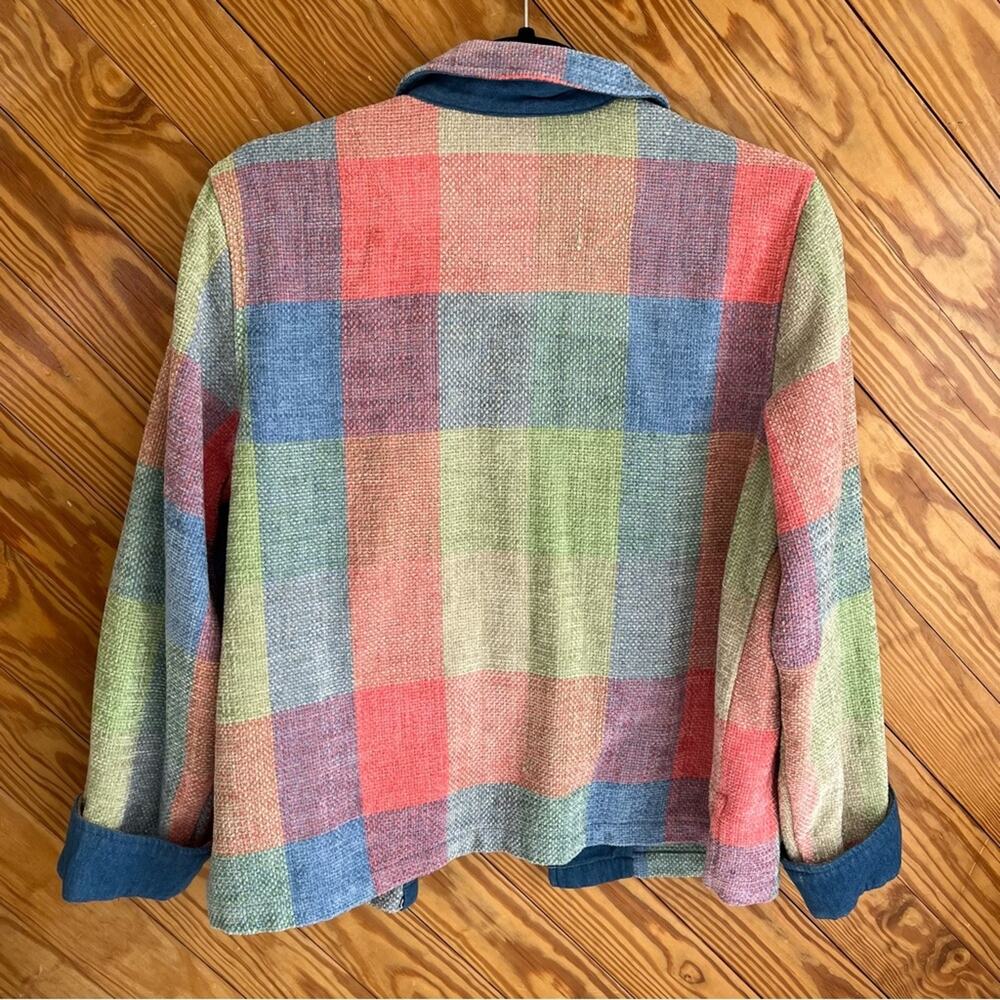 Vintage Rainbow Plaid Check Button Jacket - Picture 2 of 4